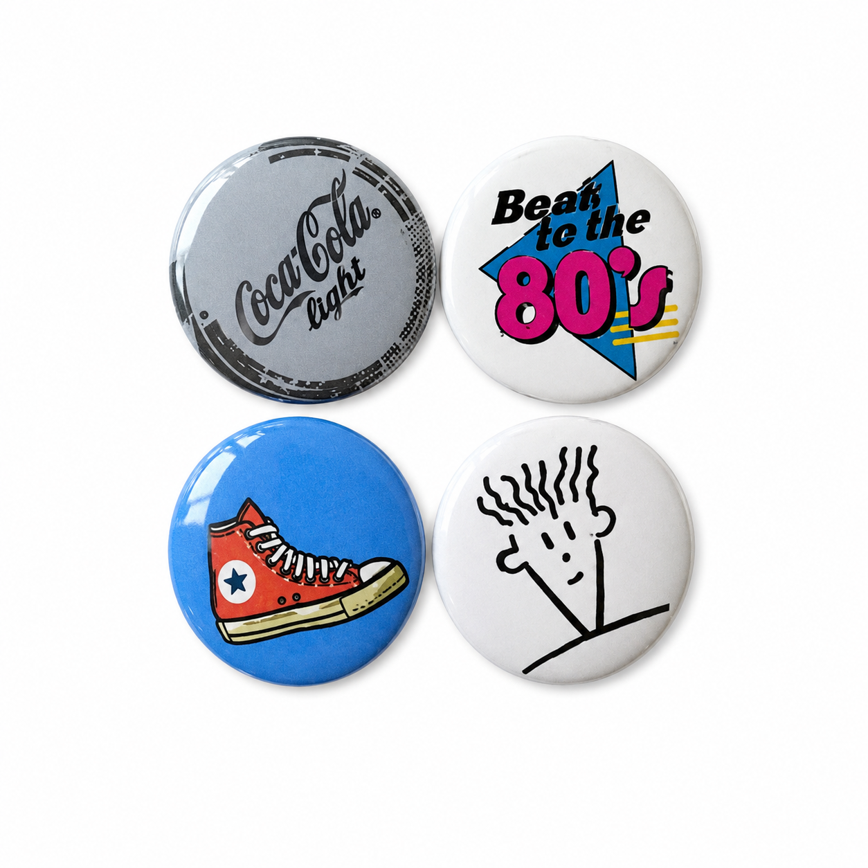 Set van 4 jaren 80 buttons
