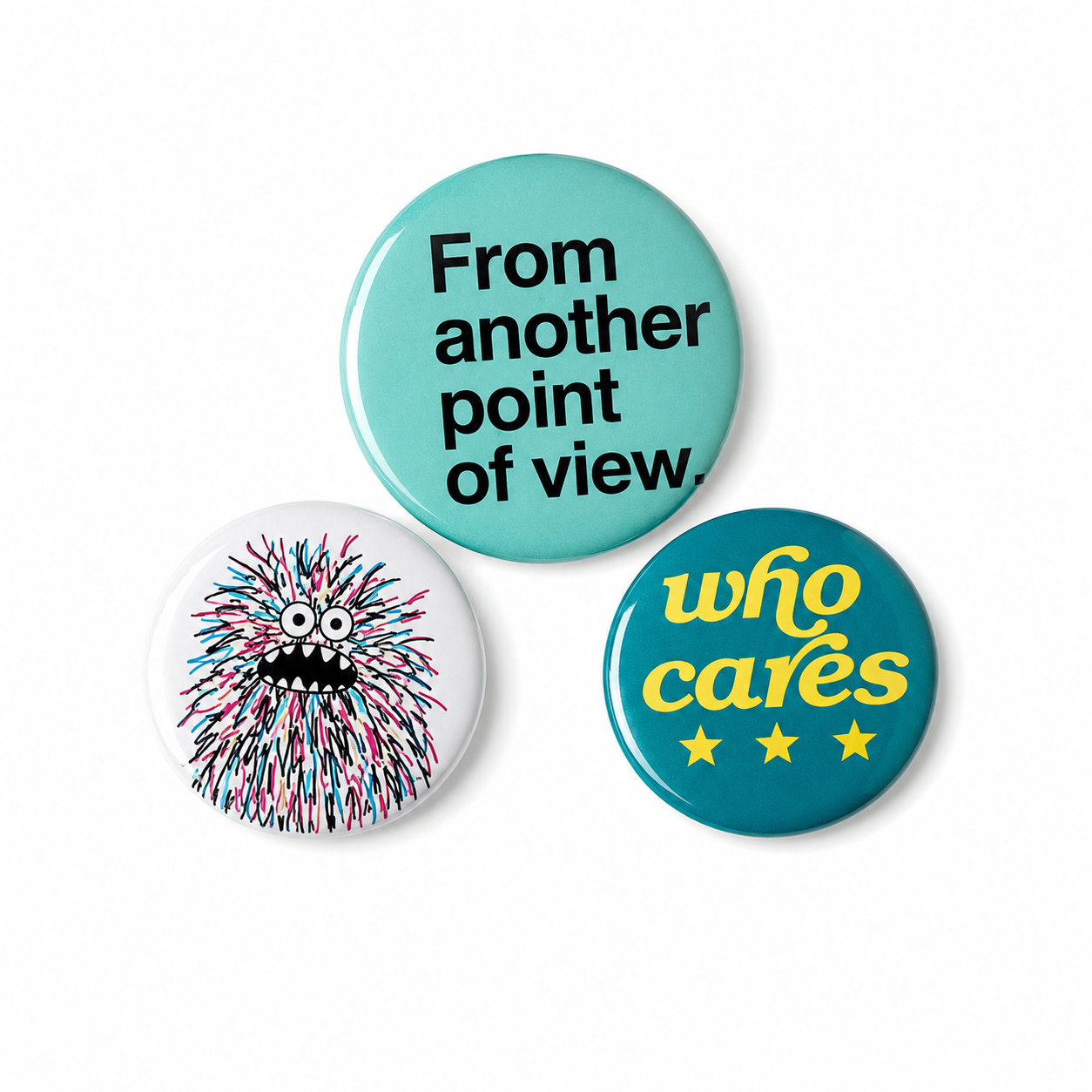 Set van 3 tekst & illustratie buttons