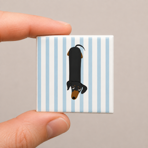 Mini tegeltje Teckel 5 x 5 cm