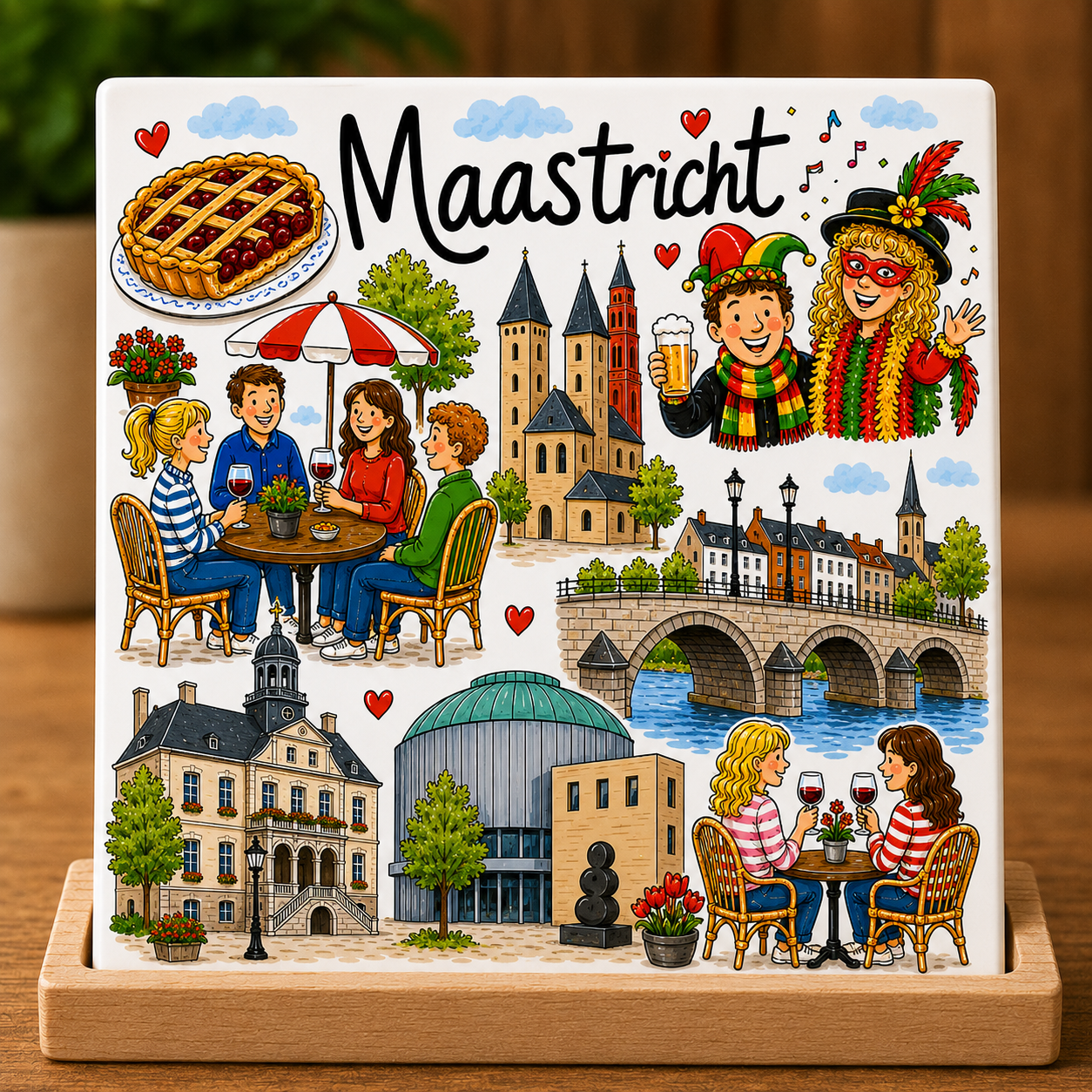 Tegeltje Maastricht 15x15 cm handgemaakt cadeau