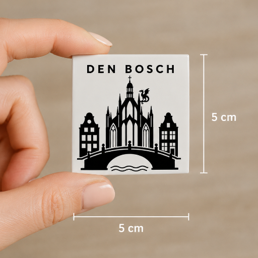 Tegeltje Den Bosch klein 5x5 cm Handgemaakt cadeau