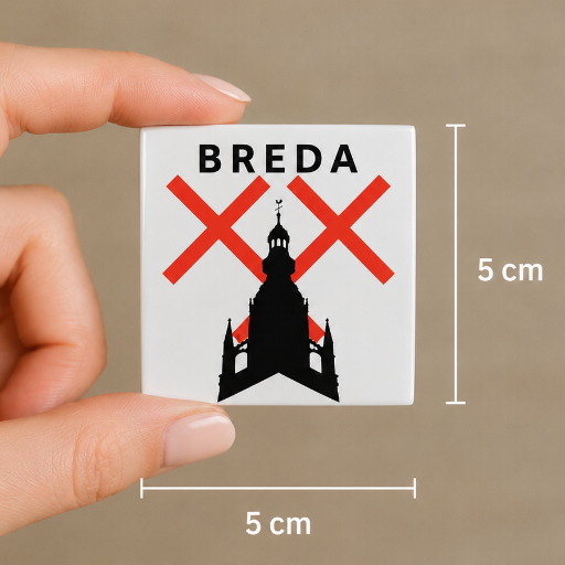 Tegeltje Breda klein 5x5 cm handgemaakt cadeau