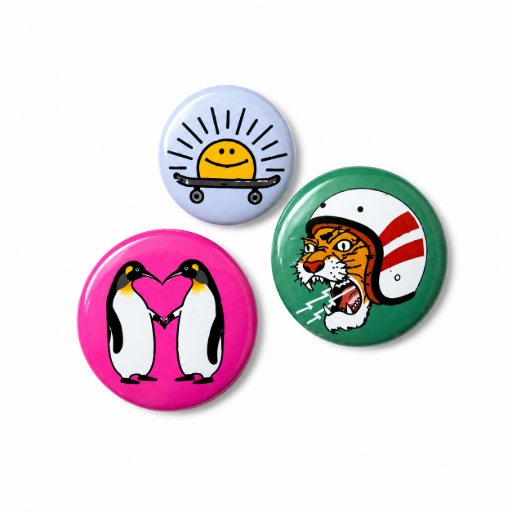 buttons zon tijger pinguins