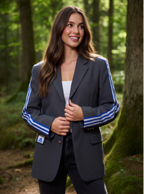 reworked blazer one of a kind, grijs blauw