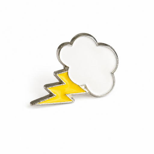 Pin wolk met bliksem – Emaille Badge