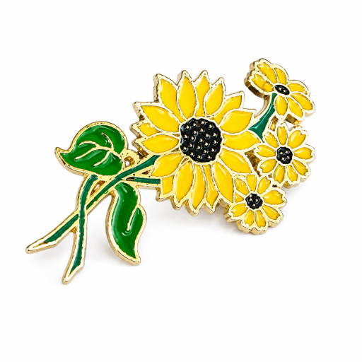 Zonnebloem Pin – Emaille Bloemen Badge