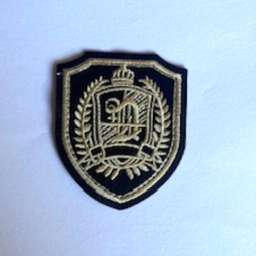 statementembleem patch wapenschild zwart goud