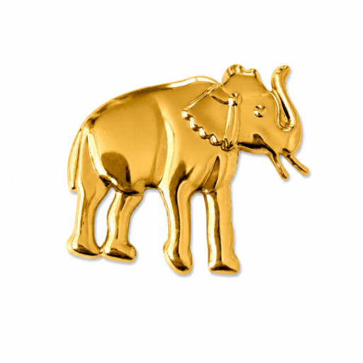 Goudkleurige Olifant Broche – Klassieke Dierenbroche 5 cm