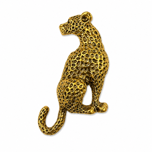 Goudkleurige Panter Broche – Elegante Dierenbroche in Vintage Stijl