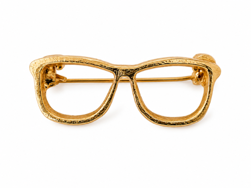 Goudkleurige Broche in de Vorm van een Bril – Speels & Trendy