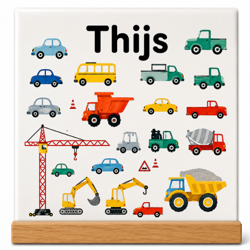 Gepersonaliseerd tegeltje voertuigen 10x10 cm – Keramische Decoratie