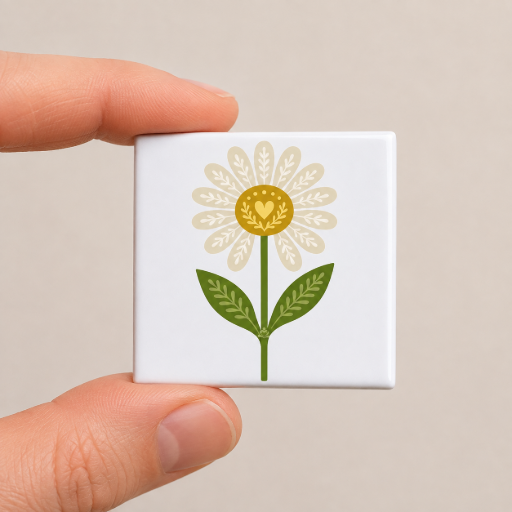 Mini tegeltje Madeliefje 5 x 5 cm
