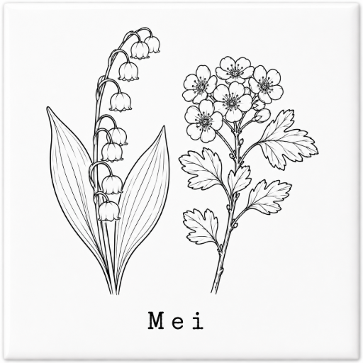 Mini tegeltje Geboortebloem Mei 5 x 5 cm
