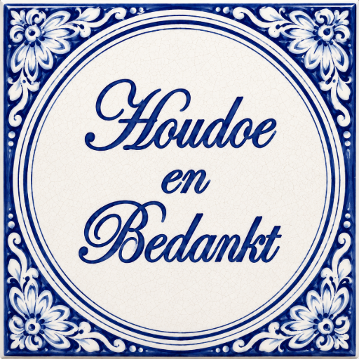 Mini Tegeltje Houdoe en bedankt 5 x 5 cm
