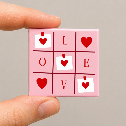 Mini tegeltje Love spelletje 5 x 5 cm