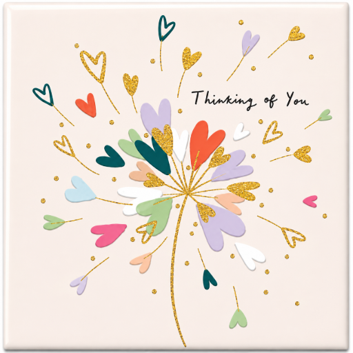 Mini Tegeltje Thinking of you 5 x 5 cm