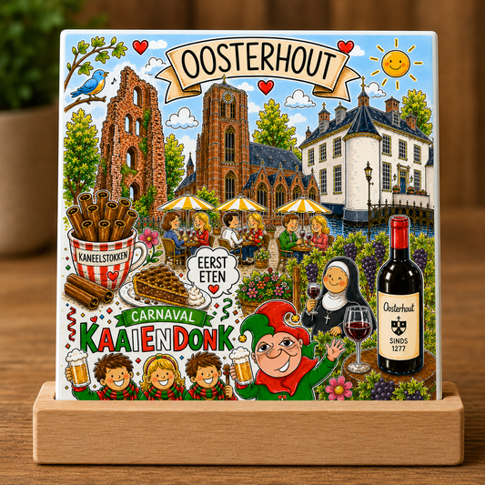 Tegeltje Oosterhout handgemaakt cadeau 15x15 cm