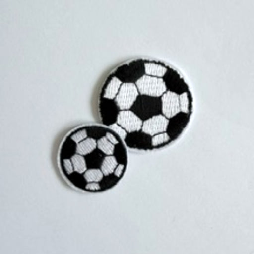 Opstrijkembleem patch voetbal large 5,2 cm