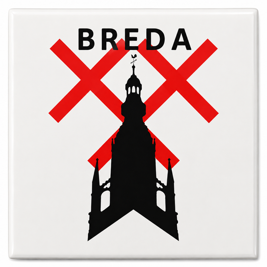 Tegeltje Breda klein 5x5 cm handgemaakt cadeau