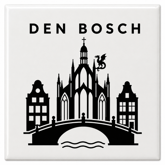 Tegeltje Den Bosch klein 5x5 cm Handgemaakt cadeau