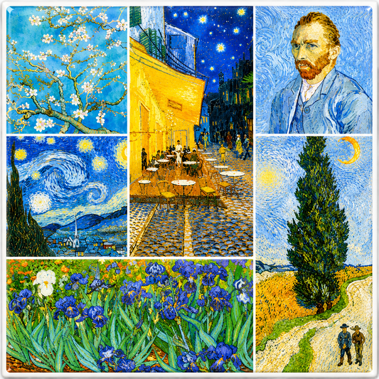 Tegeltje Kunstcollage van Gogh 15 x 15 cm