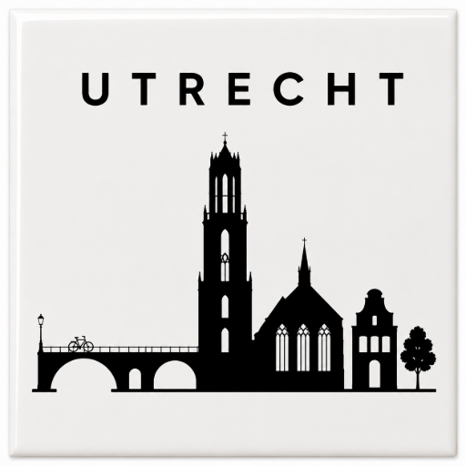 Tegeltje Utrecht klein 5x5 cm Handgemaakt cadeau