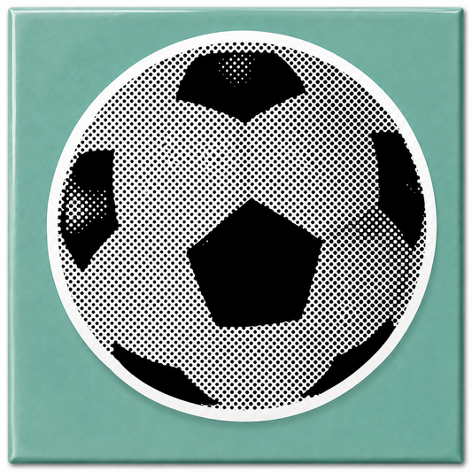 Tegeltje Voetbal 10x10 cm Handgemaakt cadeau