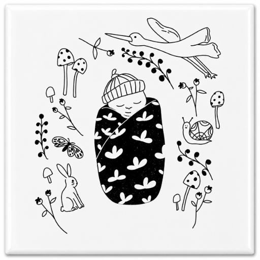 Tegeltje baby jongen 10 x 10 cm