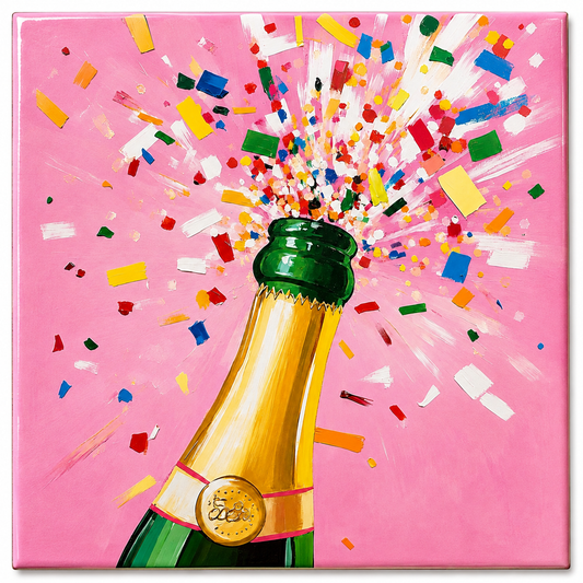 Mini Tegeltje Champagne! 5 x 5 cm