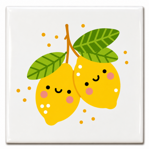 Keramische tegeltjes Fruit– 3 stuks van 5x5 cm