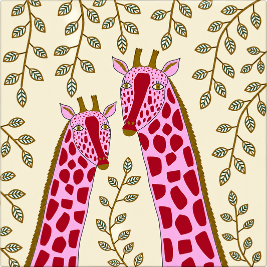 Tegeltje Giraffen 10 x 10 cm