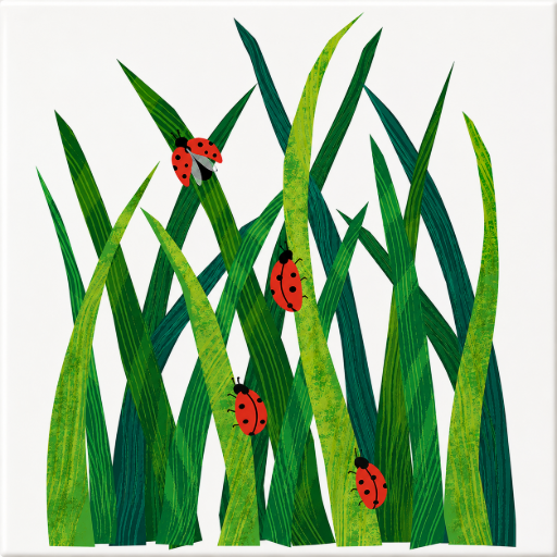Tegeltje Lieveheersbeestjes in het gras 10 x 10 cm
