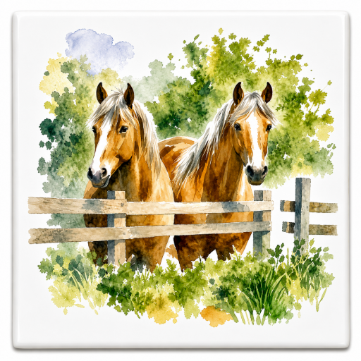 Tegeltje Paarden 10 x 10 cm