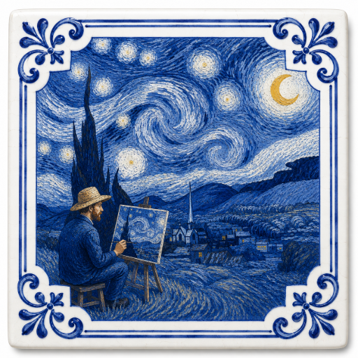 Tegeltje Sterrennacht 10 x 10 cm