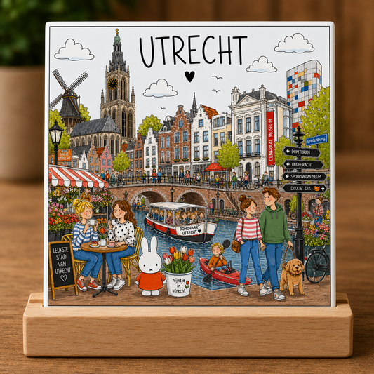 Tegeltje Utrecht 15x15 cm Handgemaakt cadeau