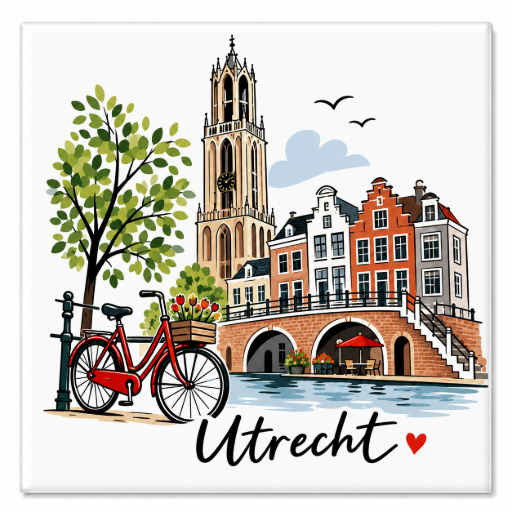 Tegeltje Tekening Utrecht 10x10 cm