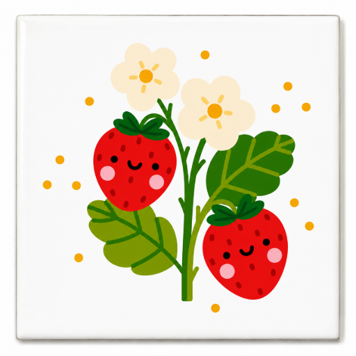 Keramische tegeltjes Fruit– 3 stuks van 5x5 cm