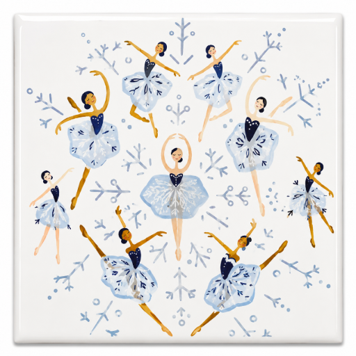 Tegeltje Ballerina's blauw 10x10 cm – Keramische Decoratie