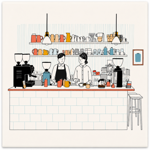 Tegeltje Barista café 10 x 10 cm
