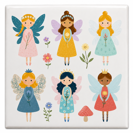 Tegeltje Elfjes 10x10 cm – Keramische Decoratie