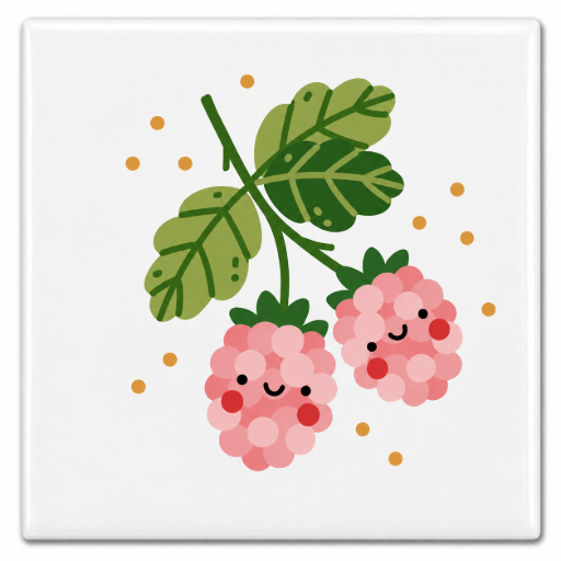 Keramische tegeltjes Fruit– 3 stuks van 5x5 cm