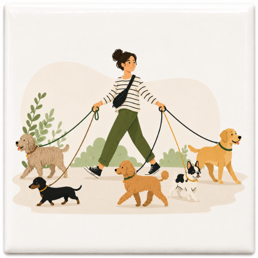 Tegeltje Honden uitlaten 10 x 10 cm