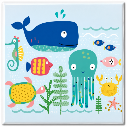 Tegeltje Onderwaterwereld– Keramisch Tegeltje 10 x 10 cm