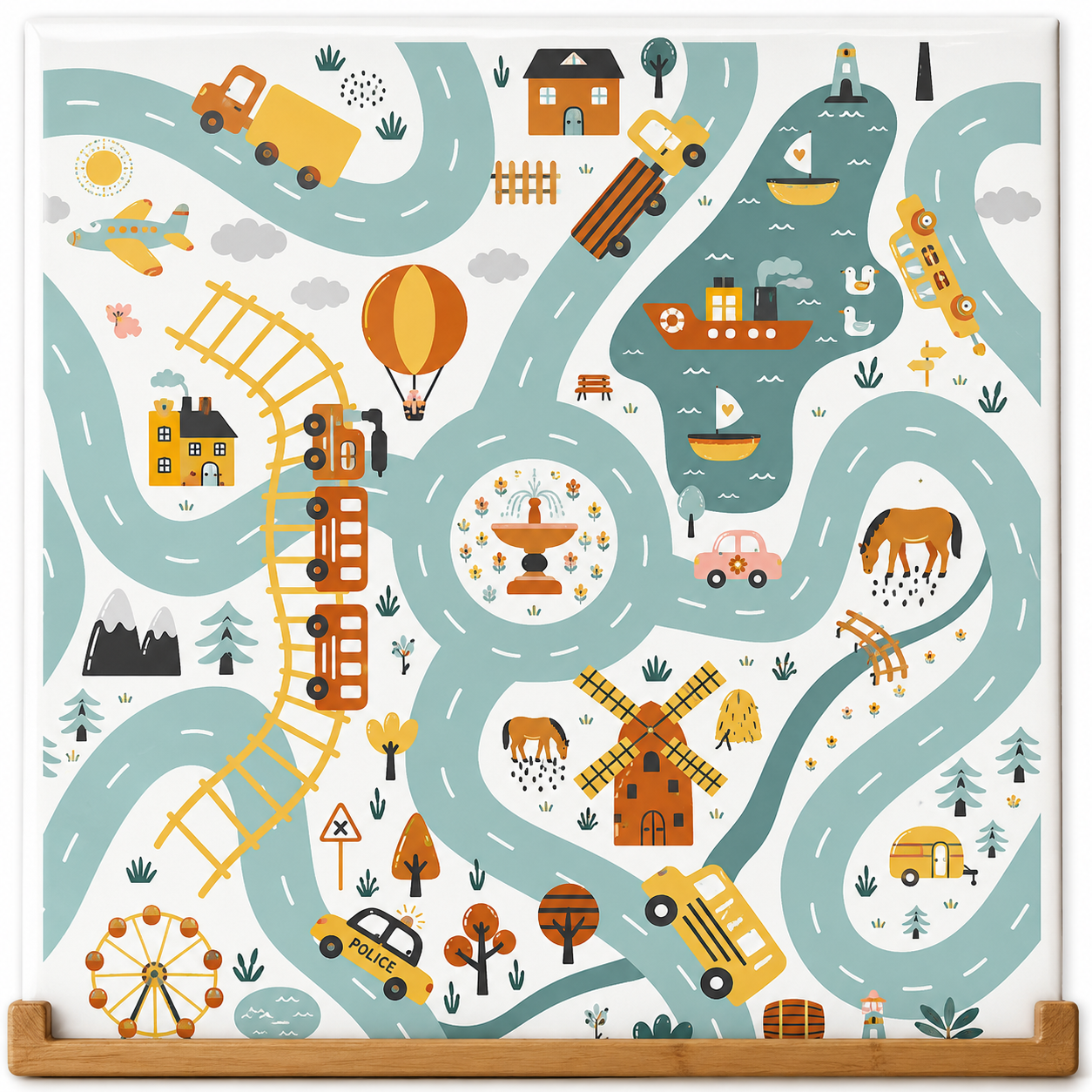 Tegeltje Weggetjes 15x15 cm – Keramische Decoratie