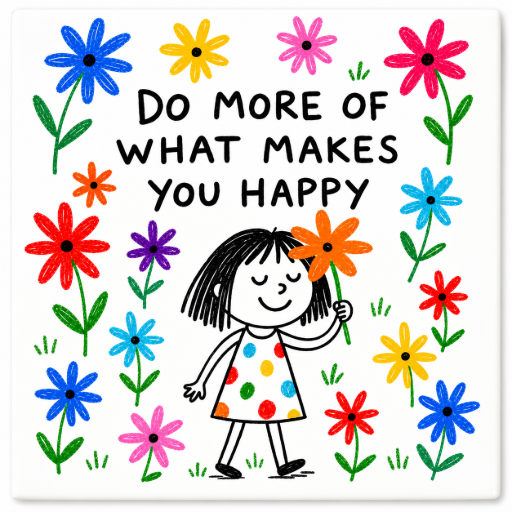 Tegeltje Do more of what makes you happy 10x10 cm Handgemaakt cadeau