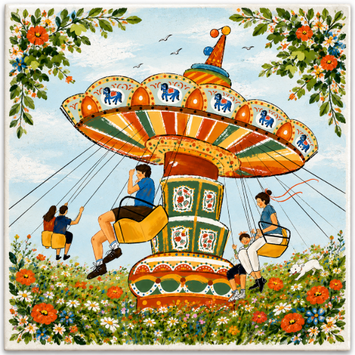 Tegeltje draaimolen 10x10 cm handgemaakt cadeau