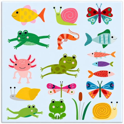 Tegeltje Dieren en insecten 10x10 cm handgemaakt cadeau