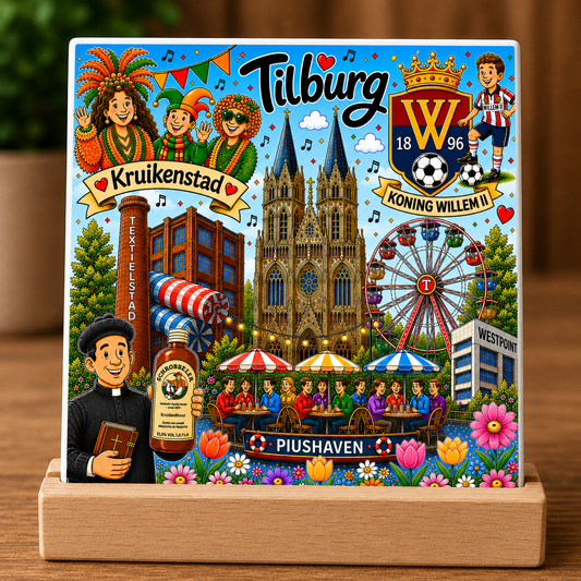 Tegeltje Tilburg handgemaakt cadeau 15x15 cm