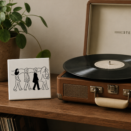 Tegeltje Beatles Geïnspireerd met koffie 10 x 10 cm