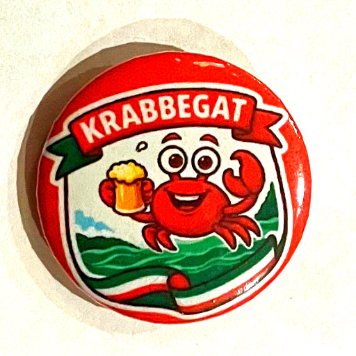 Krabbegat krab met biertje 58 mm
